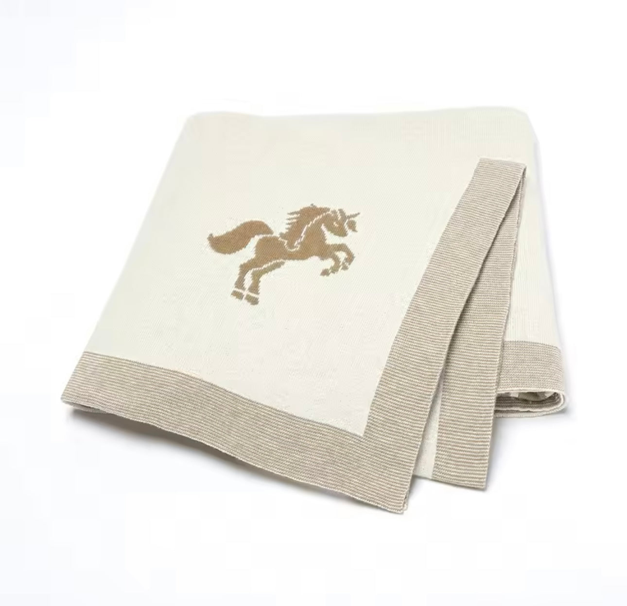 Manta bebé beige caballo