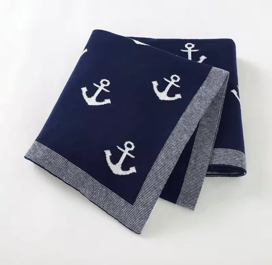 Manta bebé azul marino