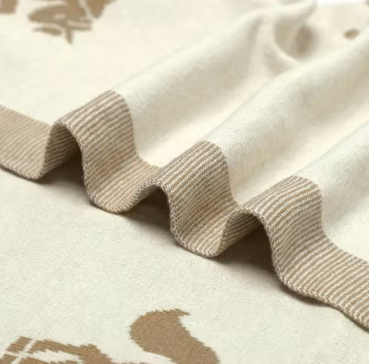 Manta bebé beige caballo